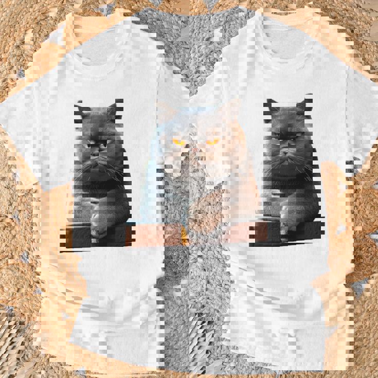 ブリティッシュショートヘア猫猫ママ猫ママかわいい猫 長袖tシャツ Tシャツ 高齢者への贈り物