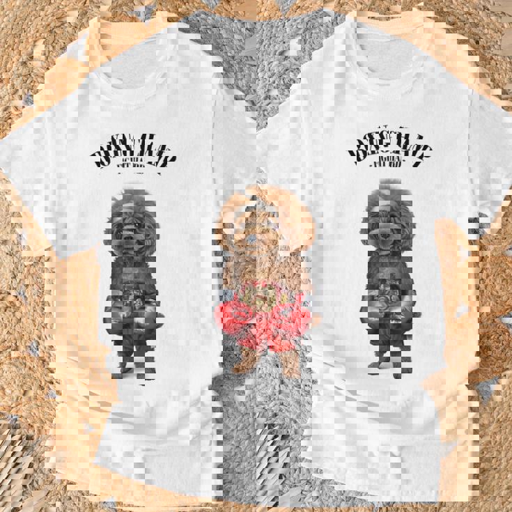 ボクシングチャンピオン プードル ドッグファイター Tシャツ 高齢者への贈り物