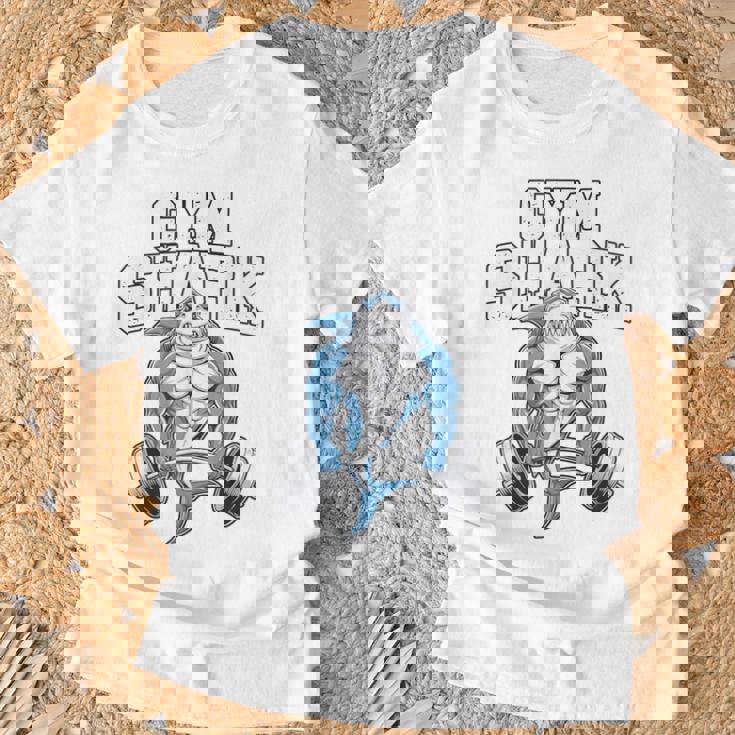 ボディビルダー サメの恋人 ジム フィットネス ワークアウト ボディービル Tシャツ 高齢者への贈り物