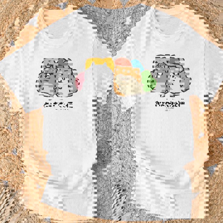 ボンレス犬とボンレス猫 のんびり Tシャツ 高齢者への贈り物