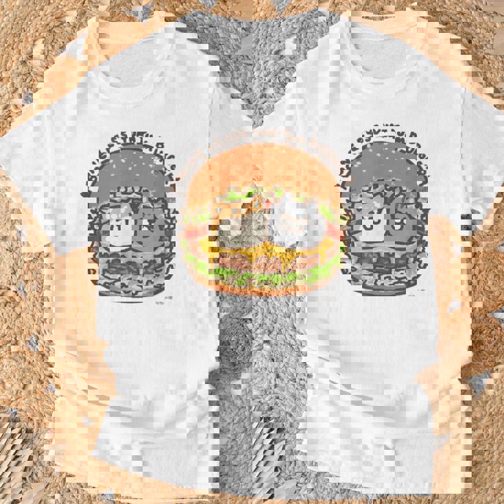 ボンレス犬とボンレス猫 ハンバーガー Tシャツ 高齢者への贈り物