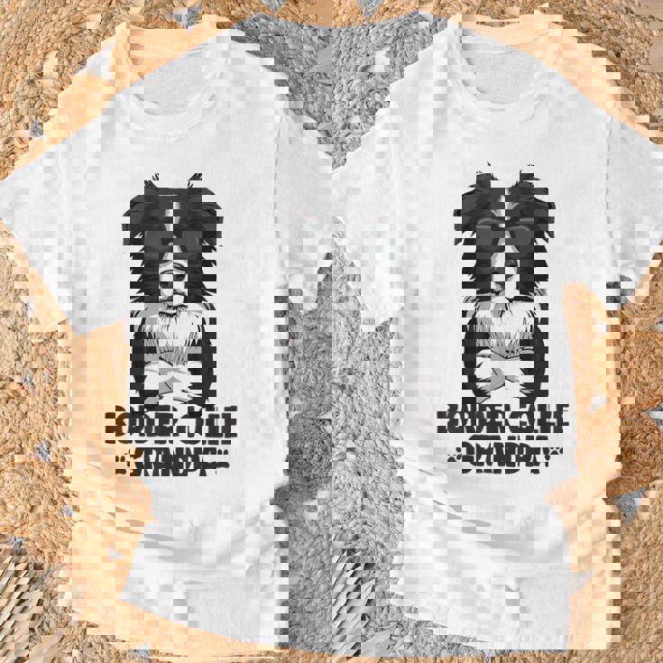 ボーダーコリー 犬 おじいちゃん Tシャツ 高齢者への贈り物