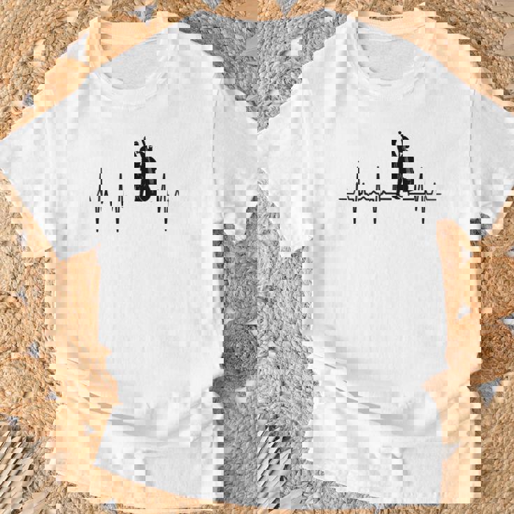 マイ・ハート・ビーツ・フォー・コントラバス・ハートビート Tシャツ 高齢者への贈り物