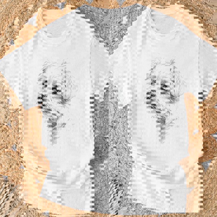 マルチーズ 犬 グラフィック ペット アートワーク マルチーズ Tシャツ 高齢者への贈り物