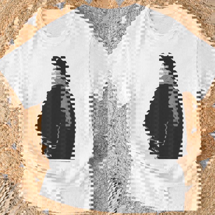 ミステリアスなクロークドクラシック紳士ヴィンテージノワールスタイル Tシャツ 高齢者への贈り物