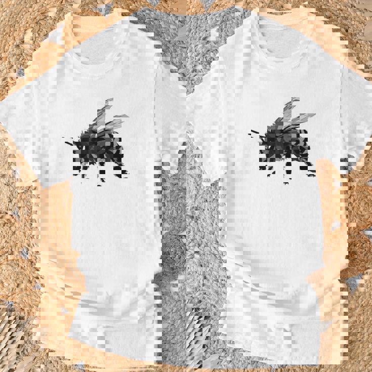 ミツバチ ステンシル セイブ 蜂 ハニー昆虫 Tシャツ 高齢者への贈り物