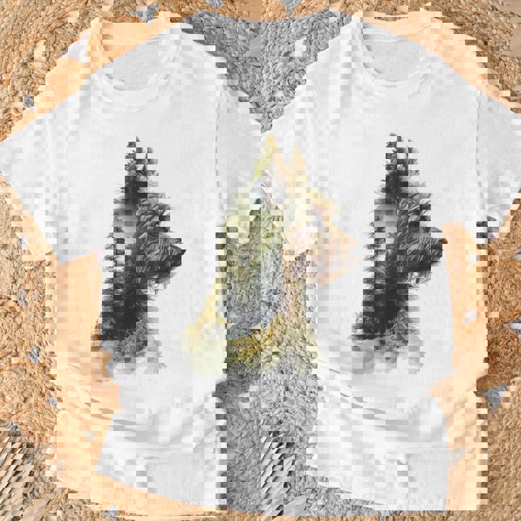 ヨークシャーテリア 犬 モチーフ ペット アートワーク ヨークシャーテリア Tシャツ 高齢者への贈り物