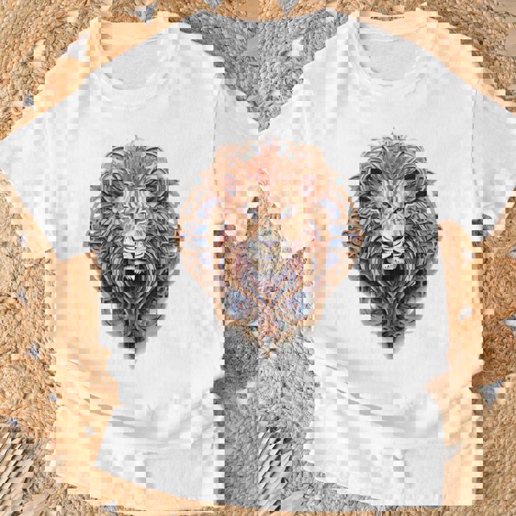 ライオン 動物 彫刻 動物園 抽象芸術 絵画 ライオン Tシャツ 高齢者への贈り物