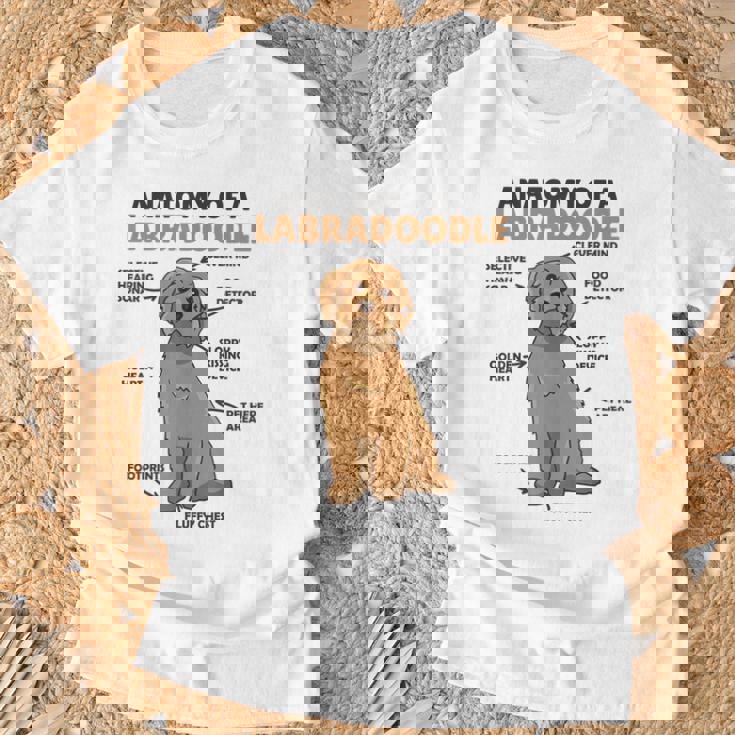 ラブラドゥードルの解剖学かわいい犬面白い犬ラブラドゥードル Tシャツ 高齢者への贈り物