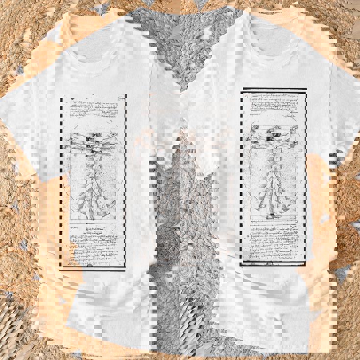 レオナルド・ダ・ヴィンチの「ヴィトルヴィア人」 オリジナル Tシャツ 高齢者への贈り物