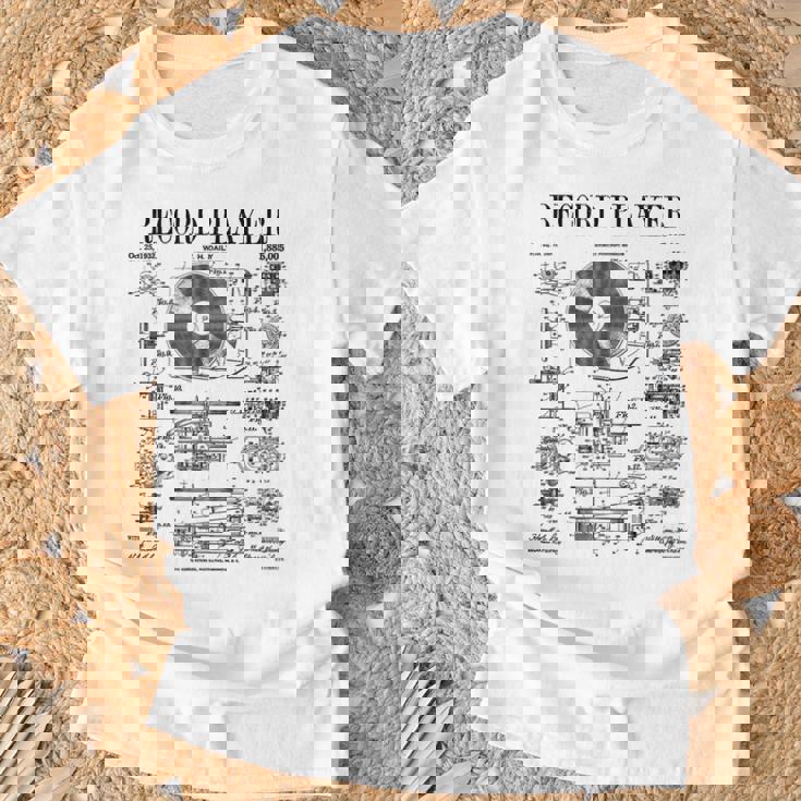 レコードプレーヤー ヴィンテージ 特許 Dj ターンテーブル 蓄音機 Tシャツ 高齢者への贈り物