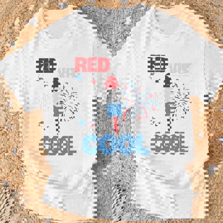レッド ホワイト クールなアメリカ国旗 アイスキャンディー 面白い 7月4日 長袖tシャツ Tシャツ 高齢者への贈り物