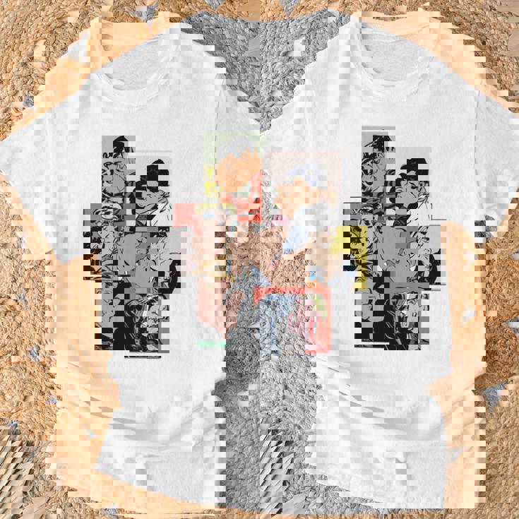 レトロコミックキス、コラージュ、ビンテージポップアートキスコミックスタイル 長袖tシャツ Tシャツ 高齢者への贈り物