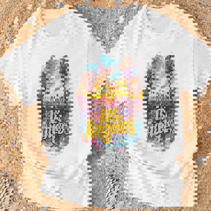 ロサンゼルス カリフォルニア サンセット スカイライン アーバン お土産 Tシャツ 高齢者への贈り物