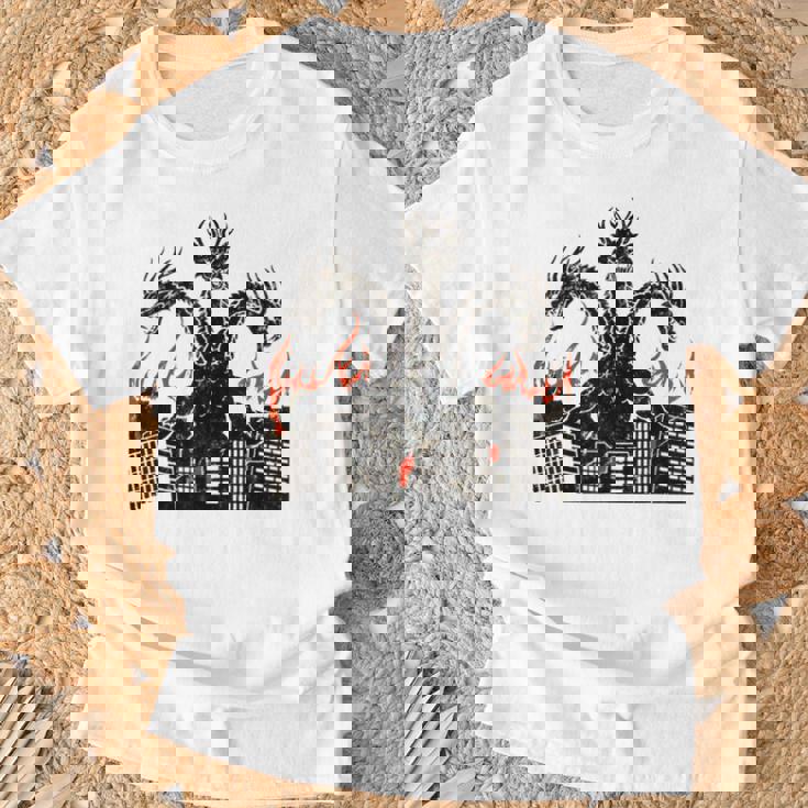 ヴィンテージ ドラゴンキング ギドラ アート サンセット 日本人 キッズ メンズ Tシャツ 高齢者への贈り物