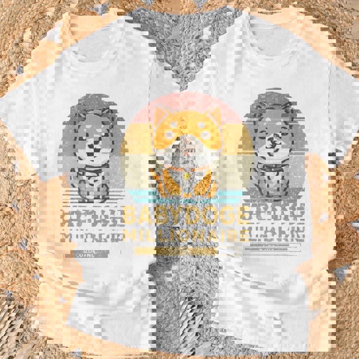 ヴィンテージ 面白い Baby Doge Millionaire Miner Baby Doge 長袖tシャツ Tシャツ 高齢者への贈り物