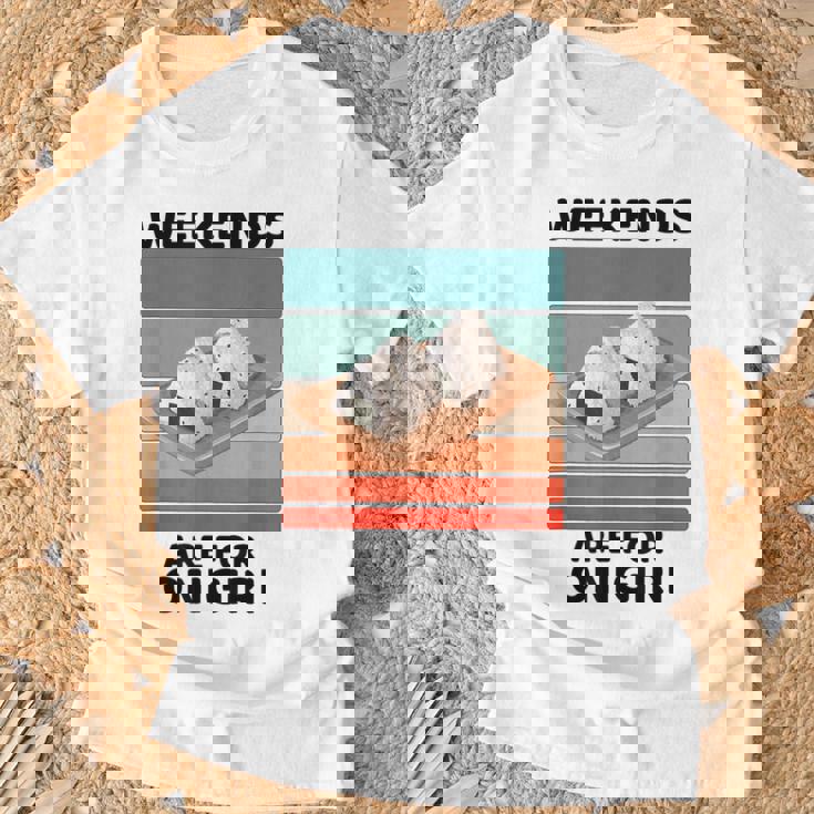 ヴィンテージおにぎりフードラバーウィークエンドはおにぎり好きの為 Tシャツ 高齢者への贈り物