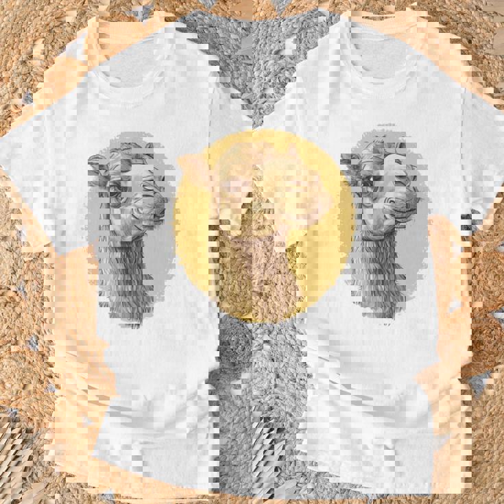 ヴィンテージラクダのイラスト 長袖tシャツ Tシャツ 高齢者への贈り物