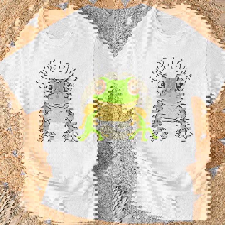 両生類の友達 恋人デザイン グリーンフロッグ Tシャツ 高齢者への贈り物