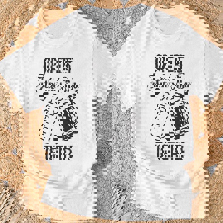 初めての父の日 Together Beer First Time Dad Tシャツ 高齢者への贈り物