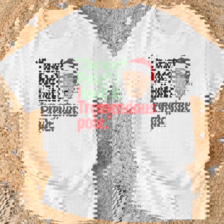 北極I Build It Tremendous Pole 面白い トランプ クリスマス 長袖tシャツ Tシャツ 高齢者への贈り物