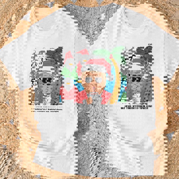 北極を再び暖かく 面白い トランプ ホットココアトロピック 長袖tシャツ Tシャツ 高齢者への贈り物