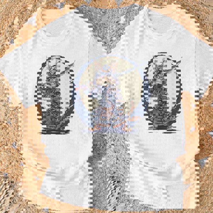 古代忍者猫 日本の子猫 刀猫 サムライキャット Tシャツ 高齢者への贈り物