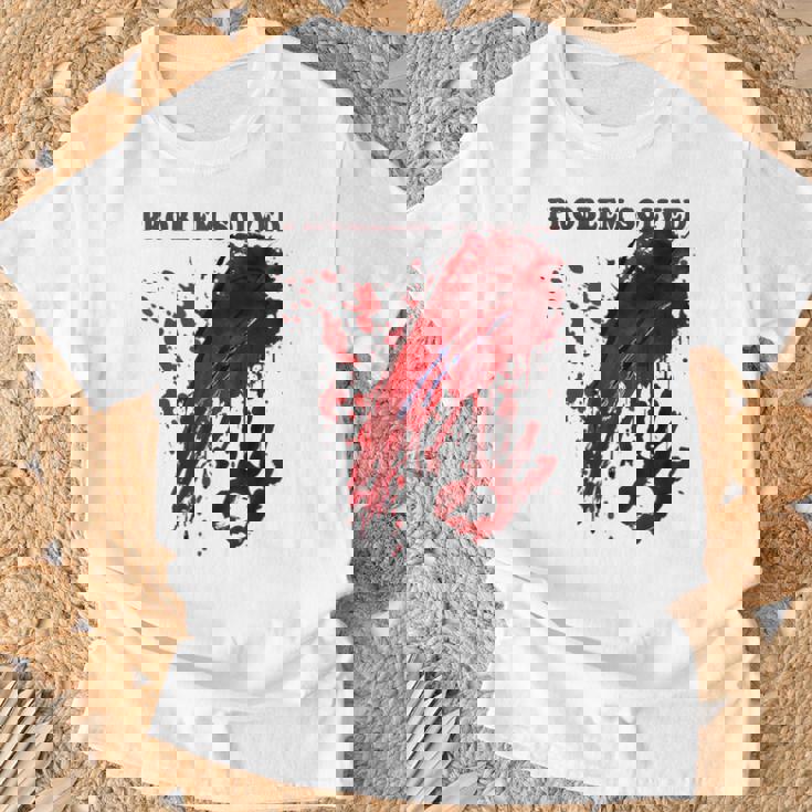 問題解決 血まみれのシャツ 血まみれのホラー Tシャツ 高齢者への贈り物