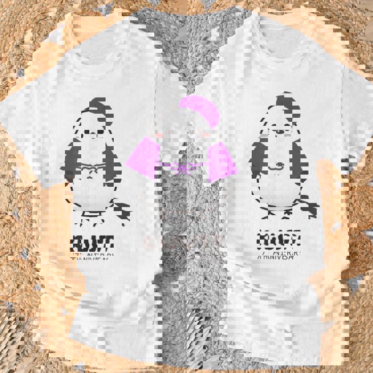 喜寿祝い シマエナガ 鳥 北海道 男性 父 女性 母 ちゃんちゃんこ 喜寿お祝い 77歳 かわいい Tシャツ 高齢者への贈り物