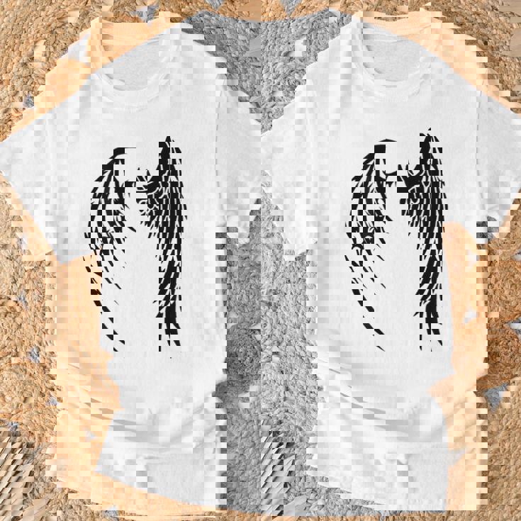 天使 悪魔 翼 神話 信仰 Tシャツ 高齢者への贈り物