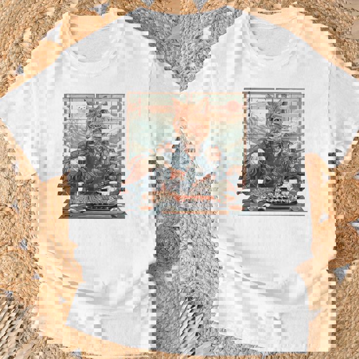 寿司好き ヴィンテージ 子猫 伝統 日本の芸術 猫 長袖tシャツ Tシャツ 高齢者への贈り物