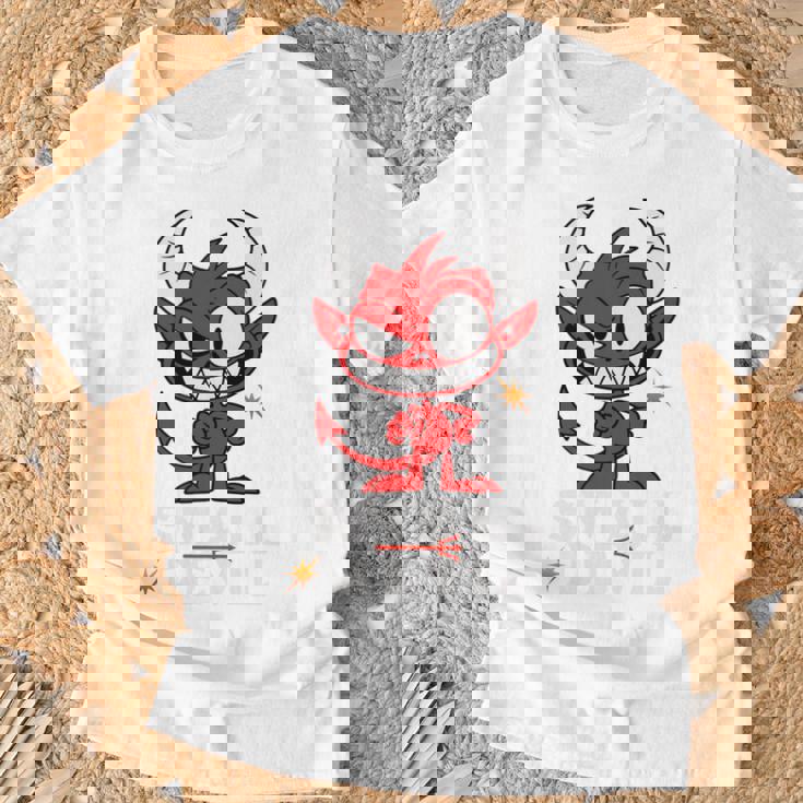 小さな悪魔 いたずらな小悪魔 長袖tシャツ Tシャツ 高齢者への贈り物