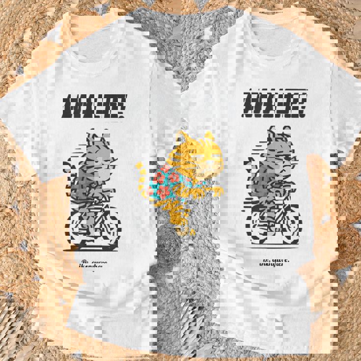 尼崎を走るチャリ猫 Tシャツ 高齢者への贈り物