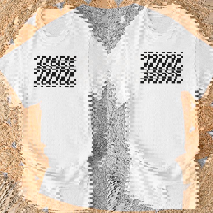 市松模様 チェッカーボード チェック カーレース フラッグパターン Tシャツ 高齢者への贈り物