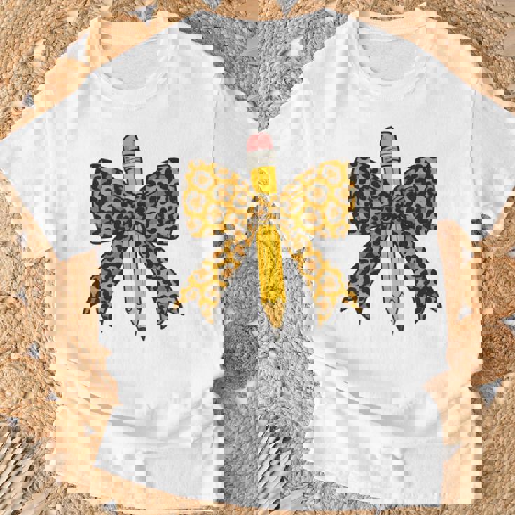 弓鉛筆 ヒョウ柄 初日 新学期 長袖tシャツ Tシャツ 高齢者への贈り物