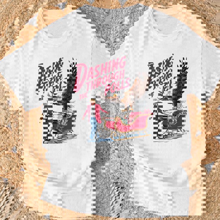 投票を駆け抜ける 面白い選挙結果 トランプ クリスマス Tシャツ 高齢者への贈り物