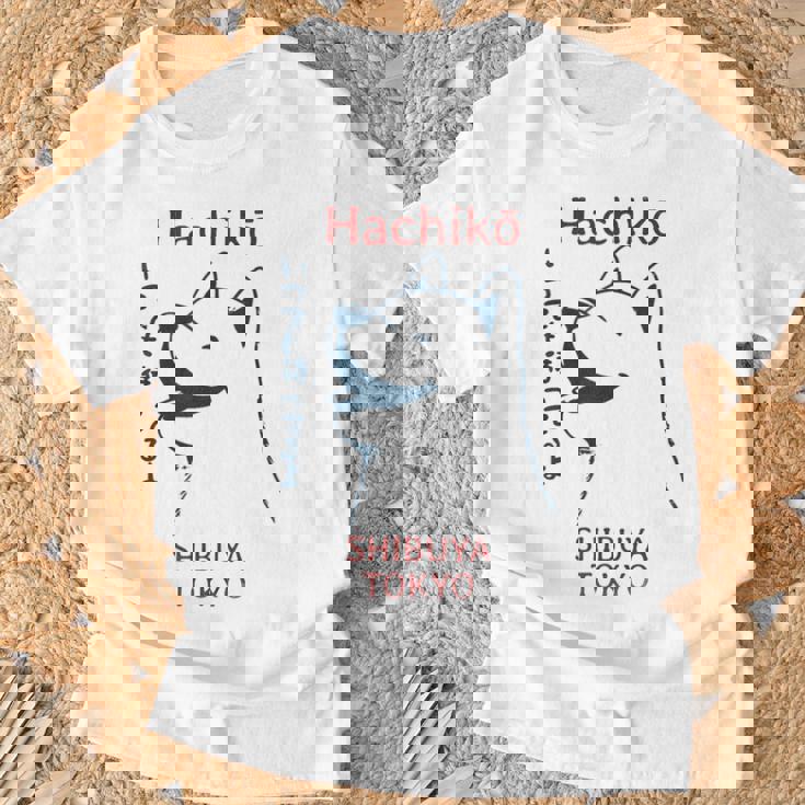 日本の犬 漢字ハチ公 柴犬 Tシャツ 高齢者への贈り物