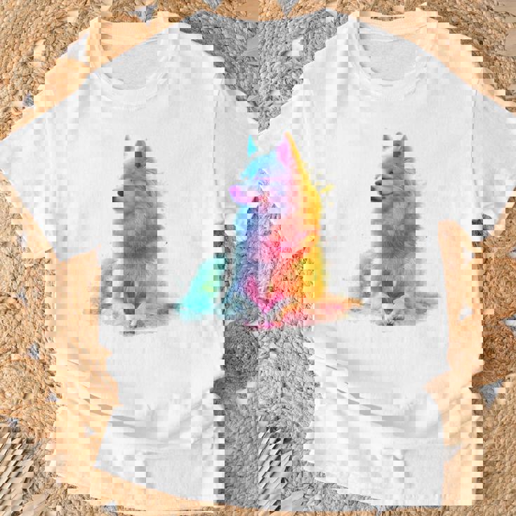 日本スピッツ 犬 モチーフ ペットアート 日本スピッツ Tシャツ 高齢者への贈り物