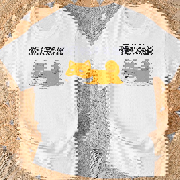 明日から本気出す柴犬 足 かわいい犬 秋田犬愛好家 ギフト Tシャツ 高齢者への贈り物