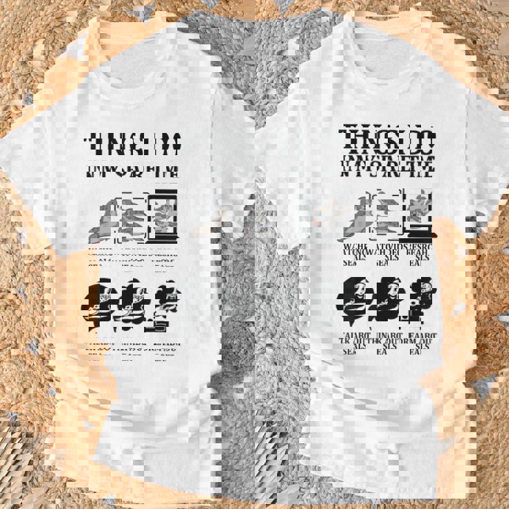 暇つぶし アザラシ 海 シーライフ かわいい 海 動物好き Tシャツ 高齢者への贈り物