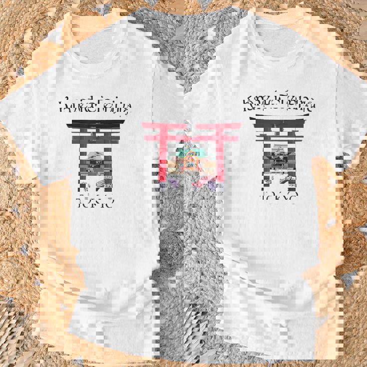 東京、手描き亀戸天神社、東京実業社、日本 Tシャツ 高齢者への贈り物