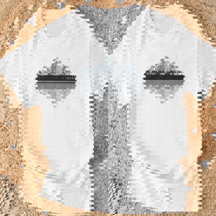 森 山 反射 野生動物 自然 ハイキング ハイカー Tシャツ 高齢者への贈り物