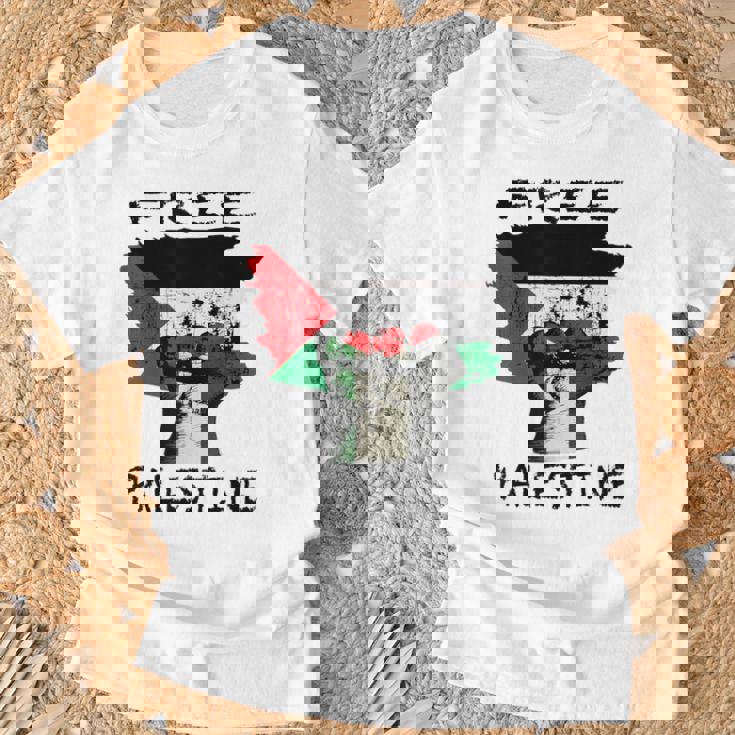 無料のパレスチナ服 Tシャツ 高齢者への贈り物