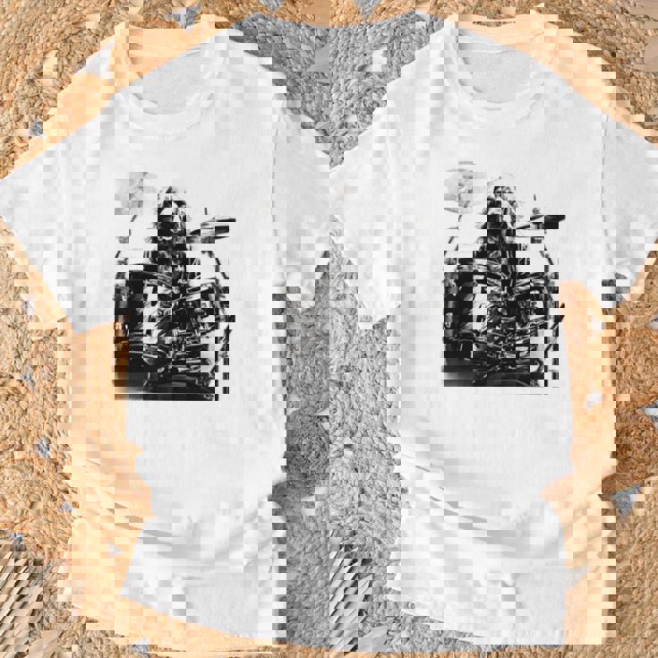 犬がドラムを叩く 長袖tシャツ Tシャツ 高齢者への贈り物