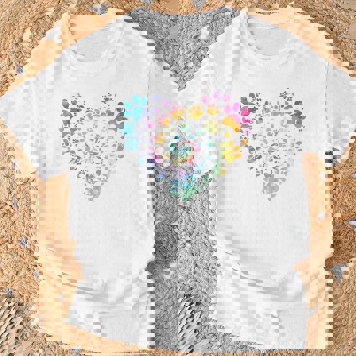 バックプリント 犬の足跡 犬 ペット 足跡 プリント Tシャツ 高齢者への贈り物