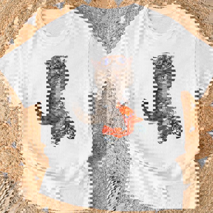 猫 ねこ バイク Tシャツ 高齢者への贈り物