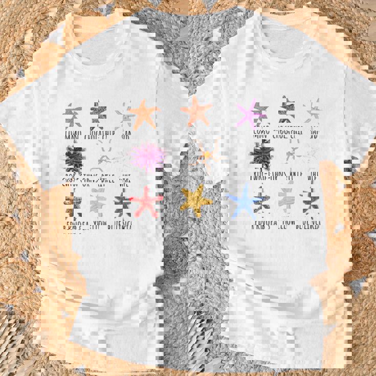 異なるタイプのヒトデの品種コレクション、かわいいヒトデ Lo Tシャツ 高齢者への贈り物
