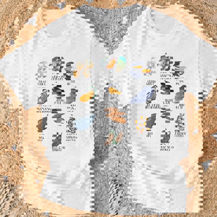 異なる種類のムール貝の品種コレクション、かわいいムール貝が大好き Tシャツ 高齢者への贈り物