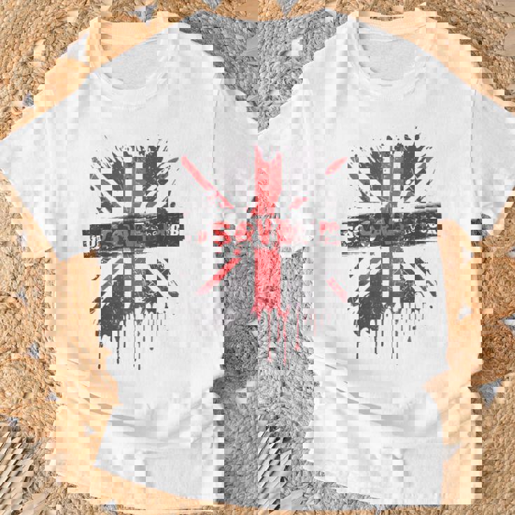 神は貧しい王のcor冠式パンクグラフィティユニオンジャックを救う Tシャツ 高齢者への贈り物