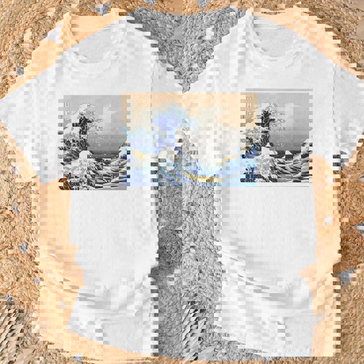 神奈川沖大波 北斎 日本美術 Tシャツ 高齢者への贈り物